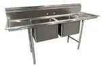 Advance Tabco 93-62-36-24RL Commercial Sink, (2) Two Compartment, Construction with and - 86.50" W
