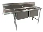 Advance Tabco 93-62-36-36L Commercial Sink, (2) Two Compartment, Construction with and - 79.88" W