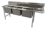 Advance Tabco 93-63-54-18R Commercial Sink, (3) Three Compartment, Construction with and - 82.38" W