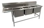 Advance Tabco 94-63-54-18L Commercial Sink, (3) Three Compartment, Construction with and - 850" W