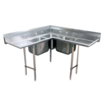 Advance Tabco 94-K4-24D-X Corner Sink 3-compartment (3) 24" x 24" x 12" deep bowls