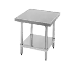 Advance Tabco AG-MT-242-X Mixer/Slicer Equipment Stand, Type 430 Stainess Steel Top with Undershelf and without Backsplash - 24"W x 24"H x 24"D