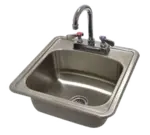 Advance Tabco DI-1-1515-X Lite" Series 20 Gauge Type 304 Stainless Steel 15" x 15" - 5 1/2" 1 Compartment Drop-In Sink / Deck Mounted Gooseneck Faucet