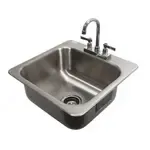 Advance Tabco DI-1-168 18 Gauge Type 304 Stainless Steel 16" x 14" x 8" 1 Compartment Drop-In Sink / Deck Mounted Gooseneck Faucet