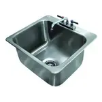 Advance Tabco DI-1-2012 18 Gauge Type 304 Stainless Steel 20" x 16" x 12" 1 Compartment Drop-In Sink / Deck Mounted 8" Swing Spout Faucet