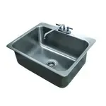 Advance Tabco DI-1-2812 18 Gauge Type 304 Stainless Steel 28" x 20" x 12" 1 Compartment Drop-In Sink / Deck Mounted 8" Swing Spout Faucet
