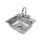 Advance Tabco DI-1-35 20 Gauge Type 304 Stainless Steel 14" x 10" x 5" 1 Compartment Drop-In Sink / Deck Mounted Gooseneck Faucet