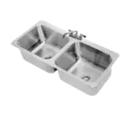 Advance Tabco DI-2-2012 18 Gauge Type 304 Stainless Steel 20" x 16" x 12" 2 Compartment Drop-In Sink / Deck Mounted 8" Swing Spout Faucet