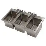 Advance Tabco DI-3-10-EC-X 16 Gauge Type 304 Stainless Steel 10" x 14" x 10" 3 Compartment Drop-In Sink / Deck Mounted 12" Swing Spout Faucets