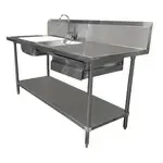 Advance Tabco DL-30-96 Prep Table Sink Unit