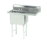 Advance Tabco FC-1-1620-18R-X Fabricated NSF Sink, (1) One Compartment, 16 Gauge Stainless Steel Construction with Stainless Steel Legs and With Right-hand Drainboard - 36.5" W