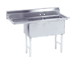 Advance Tabco FC-2-1620-18L-X Fabricated NSF Sink, (2) Two Compartment, 16 Gauge Stainless Steel Construction with Stainless Steel Legs and With Left-hand Drainboard - 52.5" W