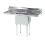 Advance Tabco FE-1-1812-18RL-X Lite" Series Fabricated NSF Sink, (1) One Compartment, 18 Gauge Stainless Steel Construction with Galvanized Steel Legs and with 2 Drainboards - 54" W