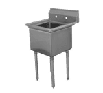 Advance Tabco FE-1-1812-X Lite" Series Fabricated NSF Sink, (1) One Compartment, 18 Gauge Galvanized Steel Construction with Galvanized Steel Legs and without Drainboard - 23" W