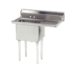 Advance Tabco FE-1-1824-24R-X Lite" Series Fabricated NSF Sink, (1) One Compartment, 18 Gauge Galvanized Steel Construction with Galvanized Steel Legs and With Right-hand Drainboard - 44.5" W