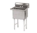 Advance Tabco FS-1-3024 Fabricated NSF Sink, (1) One Compartment, 14 Gauge Stainless Steel Construction with Stainless Steel Legs and with 2 Drainboards - 35" W