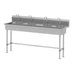Advance Tabco FS-FMD-80-F Multiwash Hand Sink deck mount faucet provision with stainless steel legs and flanged feet