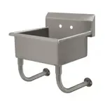 Advance Tabco FS-WM-2219 Commercial Sink, (1) One Compartment, 14 Gauge Stainless Steel Construction with Stainless Steel Tubular Wall Supports and without Drainboard - 23" W