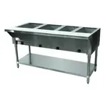 Advance Tabco HF-4G-NAT Open Base Hot Food Steam Table with (4) 12" x 20" Hot Food Wells, Natural gas - 14,000 BTU