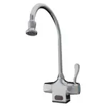Advance Tabco K-185 Hands-Free Gooseneck Electronic Faucet  deck mount  manual hot/cold adjustment wrist blade