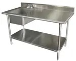 Advance Tabco KSLAG-11B-306L-X Special Value Work Table With Prep Sink
