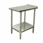 Advance Tabco TFMSU-153 Equipment Filler Table  15"W x 36"D  16 gauge 304 stainless steel top with 1-1/2"H rear up-turn