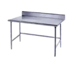 Advance Tabco TKAG-302 Work Table, 16 Gauge Stainless Steel Top with Open Base, Galvanized Steel Legs and 5" Backsplash - 24"W x 30"D x 40.5"H