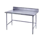Advance Tabco TKSS-309 Work Table, 14 Gauge Stainless Steel Top with Open Base, Stainless Steel Legs and 5" Backsplash - 108"W x 30"D x 40.5"H