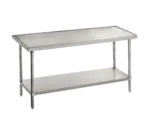 Advance Tabco VSS-307 Work Table, 14 Gauge Stainless Steel Top with Undershelf, Stainless Steel Legs and without Backsplash - 84"W x 30"D x 35.5"H