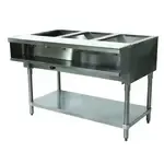 Advance Tabco WB-3G-NAT Open Base Hot Food Steam Table with (3) 12" x 20" Well Openings, Natural gas - 15,000 BTU