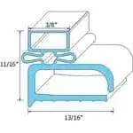 AllPoints Foodservice Parts & Supplies 74-1010 21-3/4" x 27-1/8" Refrigerator Door Gasket