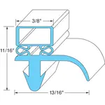 AllPoints Foodservice Parts & Supplies 74-1038 22-3/4" x 28-7/32" Magnetic Gray Refrigerator Door Gasket