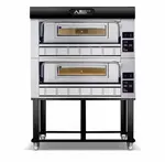 AMPTO P110G B2 Moretti Forni Series Gas Pizza Bake Oven Double Deck, 240 Volts - 197,904 BTU