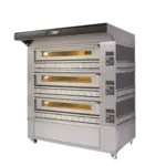AMPTO P150G A3 Moretti Forni Series Gas Pizza Bake Oven Triple Deck, 240 Volts - 330,000 BTU
