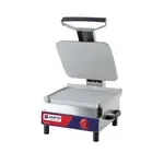 AMPTO SASL-G Sandwich / Panini Grill, Single, with 13-2/5"W x 12-1/2" D Smooth Cast Aluminum Cooking Surface - 120 Volts