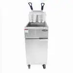Atosa ATFS-50-NG Gas Floor Model Full Pot Fryer with Controls -