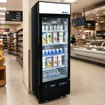 Atosa Atosa USA MCF8725GR 24.20'' Black 1 Section Swing Refrigerated Glass Door Merchandiser