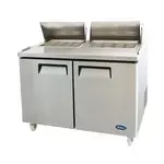 Atosa USA MSF8307GR 60.20'' 2 Door Counter Height Mega Top Refrigerated Sandwich / Salad Prep Table