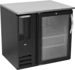 Beverage Air BB36HC-1-G-B Black 1 Glass Door Refrigerated Back Bar Storage Cabinet
