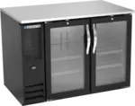 Beverage Air BB48HC-1-G-B Black 2 Glass Door Refrigerated Back Bar Storage Cabinet