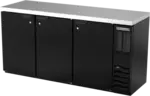 Beverage Air BB72HC-1-B-27 Black 3 Solid Door Refrigerated Back Bar Storage Cabinet, 115 Volts