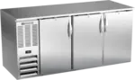 Beverage Air BB72HC-1-F-S Black 3 Solid Door Refrigerated Back Bar Storage Cabinet