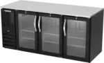 Beverage Air BB72HC-1-FG-B Black 3 Glass Door Refrigerated Back Bar Storage Cabinet