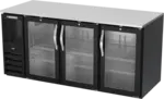 Beverage Air BB72HC-1-G-B Black 3 Glass Door Refrigerated Back Bar Storage Cabinet