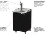 Beverage Air BM23HC-B 1 Tap 1/2 Barrel Draft Beer Cooler - Black, 1 Keg Capacity, 115 Volts