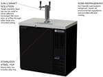 Beverage Air DD36HC-1-B 2 Taps 1/2 Barrel Draft Beer Cooler - Black, 1 Keg Capacity, 115 Volts