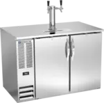 Beverage Air DD48HC-1-S 2 Taps 1/2 Barrel Draft Beer Cooler - Stainless Steel, 2 Kegs Capacity