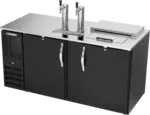 Beverage Air DD68HC-1-C-B 2 Taps 1/2 Barrel Draft Beer Cooler - Black, 3 Kegs Capacity