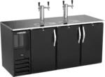 Beverage Air DD72HC-1-B 4 Taps 1/2 Barrel Draft Beer Cooler - Black, 3 Kegs Capacity