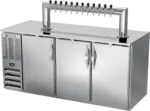 Beverage Air DD78HC-1-S-12T 4 Taps 1/2 Barrel Draft Beer Cooler - Stainless Steel, 4 Kegs Capacity